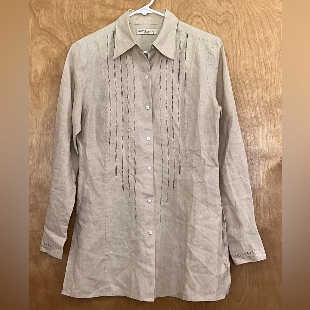 Valerie Stevens 100% Linen Tunic Blouse PS
